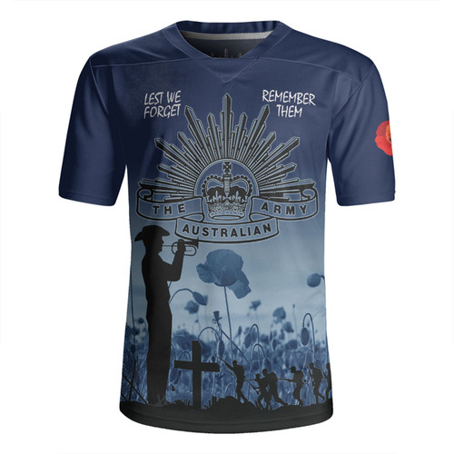 Australia Anzac Day Rugby Jersey - Lest We Forget Blue Rugby Jersey