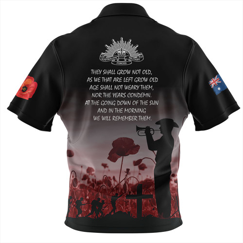 Australia Anzac Day Zip Polo Shirt - Lest We Forget Red Zip Polo Shirt Australia Anzac Day Zip Polo Shirt - Lest We Forget Red Zip Polo Shirt