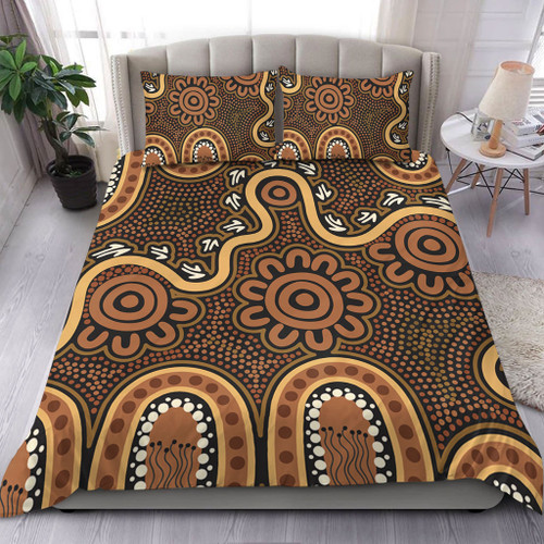 Australia Aboriginal Bedding Set - Aboriginal Style Of Dot Art  Bedding Set