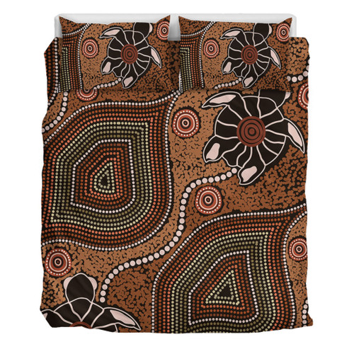 Australia Aboriginal Bedding Set - Aboriginal Turtle Art Background Bedding Set Australia Aboriginal Bedding Set - Aboriginal Turtle Art Background Bedding Set