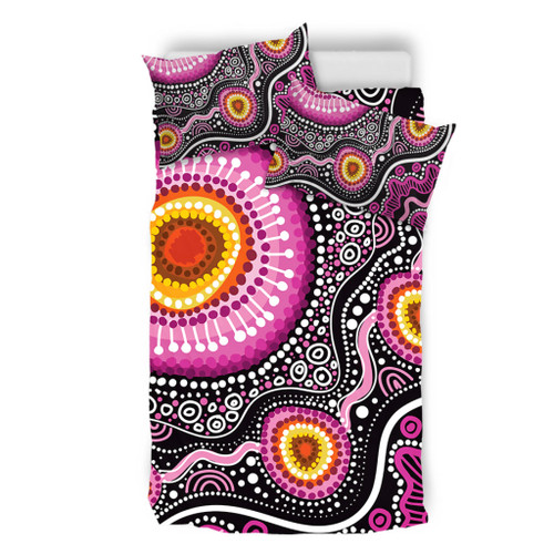 Australia Aboriginal Bedding Set - Beautiful Vector Painting Showcasing Aboriginal Dot Artwork Bedding Set Australia Aboriginal Bedding Set - Beautiful Vector Painting Showcasing Aboriginal Dot Artwork Bedding Set
