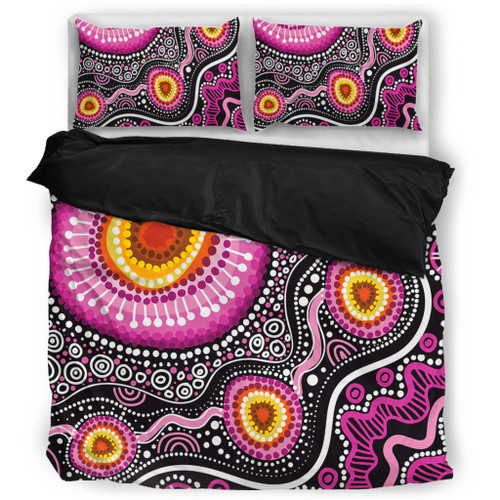 Australia Aboriginal Bedding Set - Beautiful Vector Painting Showcasing Aboriginal Dot Artwork Bedding Set Australia Aboriginal Bedding Set - Beautiful Vector Painting Showcasing Aboriginal Dot Artwork Bedding Set
