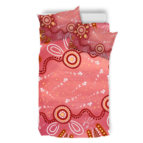 Australia Aboriginal Bedding Set - Pink Aboriginal Dot Art Background Bedding Set Australia Aboriginal Bedding Set - Pink Aboriginal Dot Art Background Bedding Set