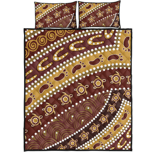Australia Aboriginal Quilt Bed Set - Australian Aboriginal Style Of Pattern Background Quilt Bed Set Australia Aboriginal Quilt Bed Set - Australian Aboriginal Style Of Pattern Background Quilt Bed Set