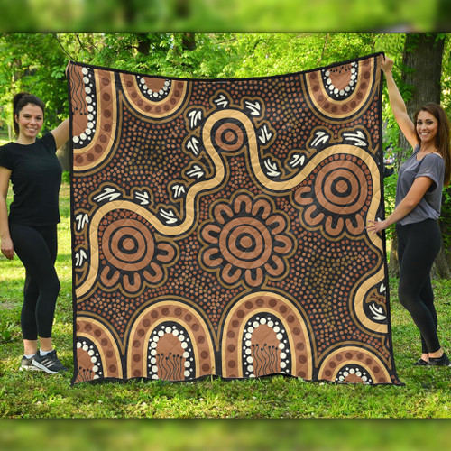 Australia Aboriginal Quilt - Aboriginal Style Of Dot Art  Quilt Australia Aboriginal Quilt - Aboriginal Style Of Dot Art  Quilt