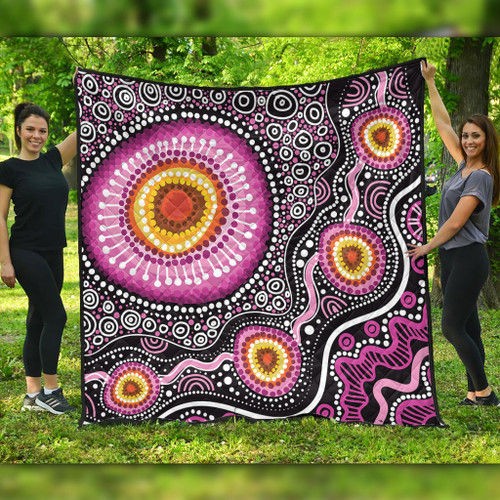Australia Aboriginal Quilt - Beautiful Vector Painting Showcasing Aboriginal Dot Artwork Quilt Australia Aboriginal Quilt - Beautiful Vector Painting Showcasing Aboriginal Dot Artwork Quilt