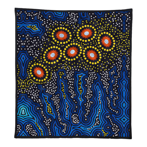 Australia Aboriginal Quilt - Aboriginal Dreaming Dot Art Quilt Australia Aboriginal Quilt - Aboriginal Dreaming Dot Art Quilt