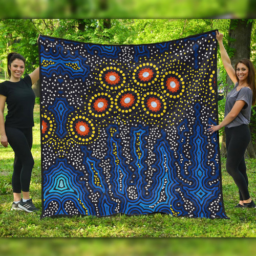 Australia Aboriginal Quilt - Aboriginal Dreaming Dot Art Quilt Australia Aboriginal Quilt - Aboriginal Dreaming Dot Art Quilt