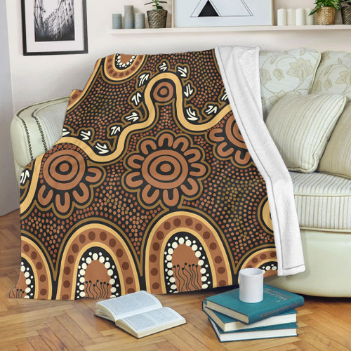 Australia Aboriginal Blanket - Aboriginal Style Of Dot Art  Blanket Australia Aboriginal Blanket - Aboriginal Style Of Dot Art  Blanket
