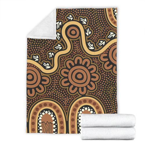 Australia Aboriginal Blanket - Aboriginal Style Of Dot Art  Blanket Australia Aboriginal Blanket - Aboriginal Style Of Dot Art  Blanket