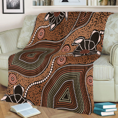 Australia Aboriginal Blanket - Aboriginal Turtle Art Background Blanket