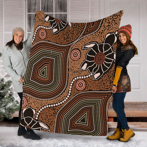 Australia Aboriginal Blanket - Aboriginal Turtle Art Background Blanket Australia Aboriginal Blanket - Aboriginal Turtle Art Background Blanket