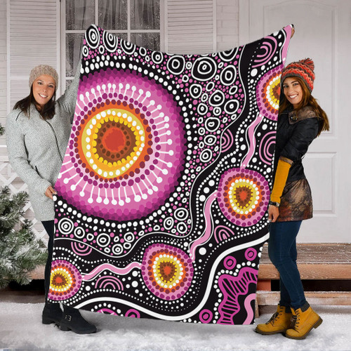 Australia Aboriginal Blanket - Beautiful Vector Painting Showcasing Aboriginal Dot Artwork Blanket Australia Aboriginal Blanket - Beautiful Vector Painting Showcasing Aboriginal Dot Artwork Blanket