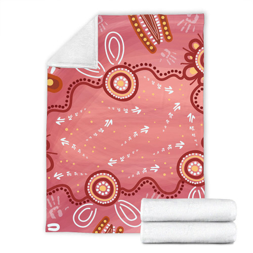Australia Aboriginal Blanket - Pink Aboriginal Dot Art Background Blanket Australia Aboriginal Blanket - Pink Aboriginal Dot Art Background Blanket