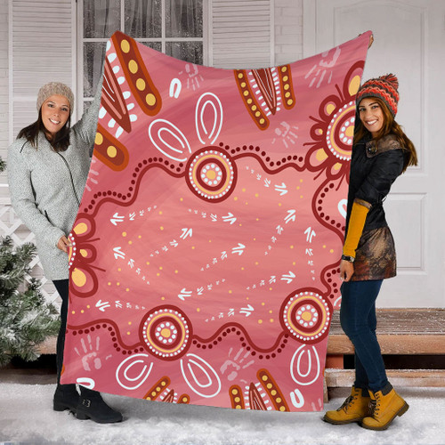 Australia Aboriginal Blanket - Pink Aboriginal Dot Art Background Blanket Australia Aboriginal Blanket - Pink Aboriginal Dot Art Background Blanket