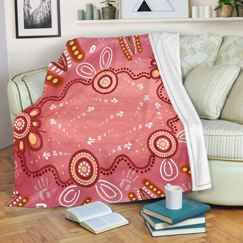 Australia Aboriginal Blanket - Pink Aboriginal Dot Art Background Blanket Australia Aboriginal Blanket - Pink Aboriginal Dot Art Background Blanket