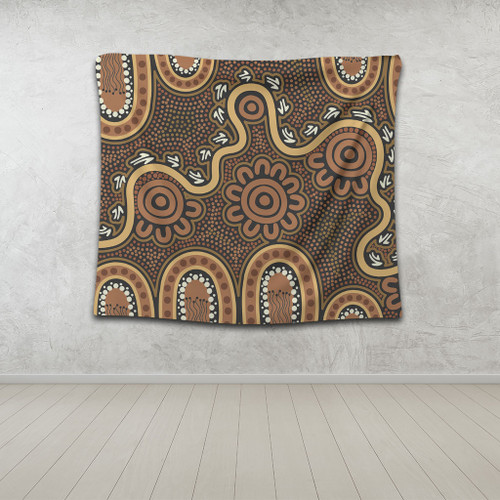 Australia Aboriginal Tapestry - Aboriginal Style Of Dot Art  Tapestry Australia Aboriginal Tapestry - Aboriginal Style Of Dot Art  Tapestry