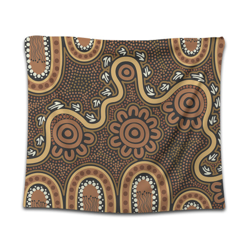 Australia Aboriginal Tapestry - Aboriginal Style Of Dot Art  Tapestry Australia Aboriginal Tapestry - Aboriginal Style Of Dot Art  Tapestry