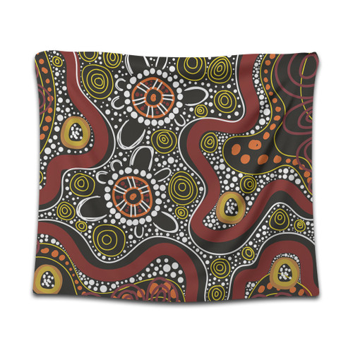 Australia Aboriginal Tapestry - Illustration Based On Aboriginal Style Of Artwork Tapestry Australia Aboriginal Tapestry - Illustration Based On Aboriginal Style Of Artwork Tapestry