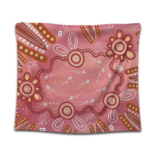 Australia Aboriginal Tapestry - Pink Aboriginal Dot Art Background Tapestry Australia Aboriginal Tapestry - Pink Aboriginal Dot Art Background Tapestry