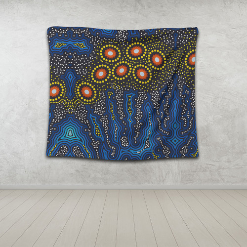 Australia Aboriginal Tapestry - Aboriginal Dreaming Dot Art Tapestry Australia Aboriginal Tapestry - Aboriginal Dreaming Dot Art Tapestry