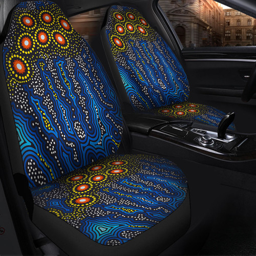 Australia Aboriginal Car Seat Cover - Aboriginal Dreaming Dot Art Car Seat Cover