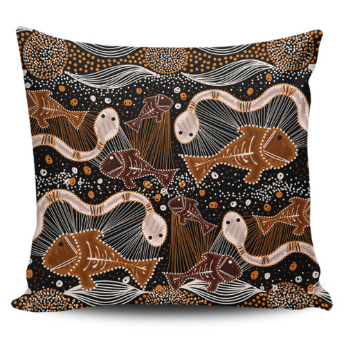 Australia Aboriginal Pillow Cases - Underwater Painting In Aboriginal Style Pillow Cases Australia Aboriginal Pillow Cases - Underwater Painting In Aboriginal Style Pillow Cases