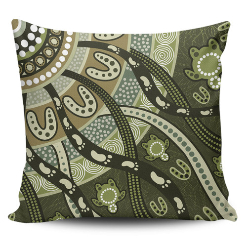 Australia Aboriginal Pillow Cases - Green Turtle Aboriginal Painting Pillow Cases Australia Aboriginal Pillow Cases - Green Turtle Aboriginal Painting Pillow Cases