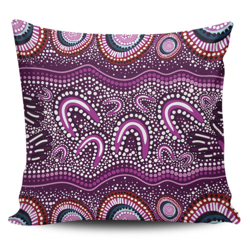 Australia Aboriginal Pillow Cases - Purple Aboriginal Dot Art Style Painting Pillow Cases Australia Aboriginal Pillow Cases - Purple Aboriginal Dot Art Style Painting Pillow Cases