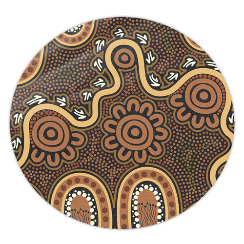 Australia Aboriginal Round Rug - Aboriginal Style Of Dot Art  Round Rug Australia Aboriginal Round Rug - Aboriginal Style Of Dot Art  Round Rug