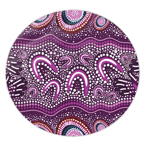 Australia Aboriginal Round Rug - Purple Aboriginal Dot Art Style Painting Round Rug Australia Aboriginal Round Rug - Purple Aboriginal Dot Art Style Painting Round Rug