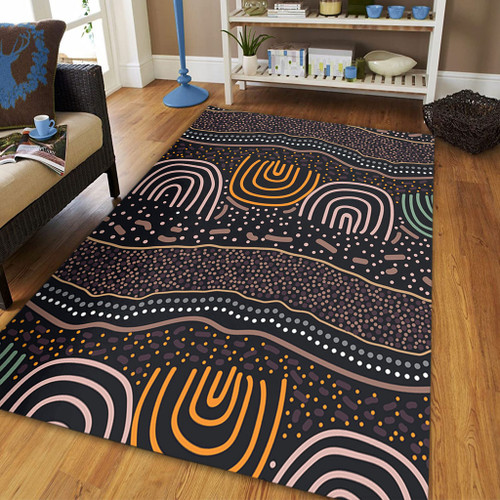 Australia Aboriginal Area Rug - Indigenous Art Background Area Rug