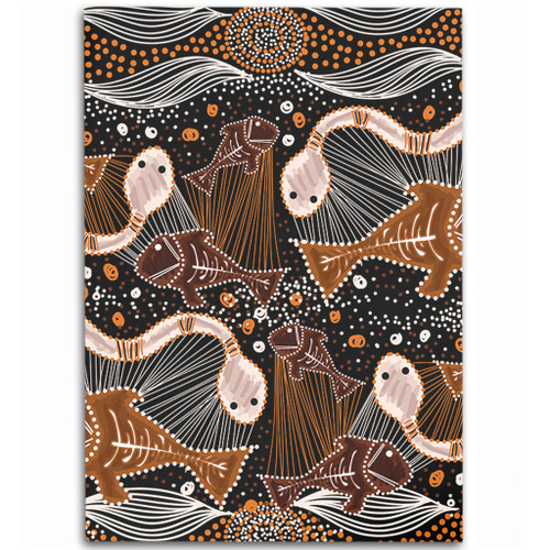 Australia Aboriginal Area Rug - Underwater Painting In Aboriginal Style Area Rug Australia Aboriginal Area Rug - Underwater Painting In Aboriginal Style Area Rug