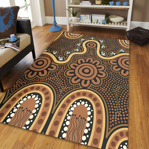 Australia Aboriginal Area Rug - Aboriginal Style Of Dot Art  Area Rug Australia Aboriginal Area Rug - Aboriginal Style Of Dot Art  Area Rug