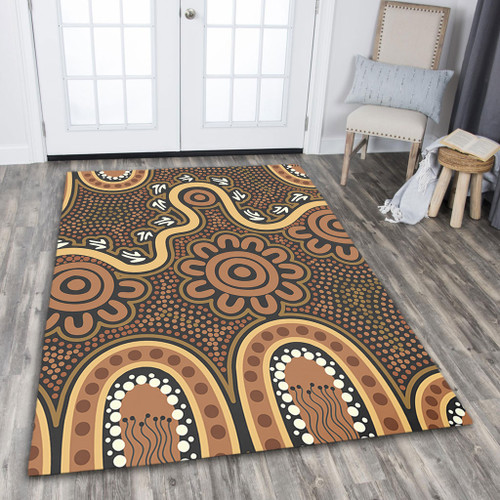 Australia Aboriginal Area Rug - Aboriginal Style Of Dot Art  Area Rug Australia Aboriginal Area Rug - Aboriginal Style Of Dot Art  Area Rug