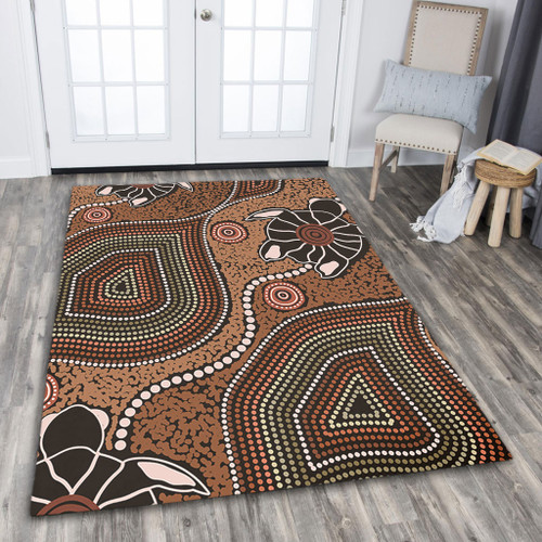 Australia Aboriginal Area Rug - Aboriginal Turtle Art Background Area Rug Australia Aboriginal Area Rug - Aboriginal Turtle Art Background Area Rug