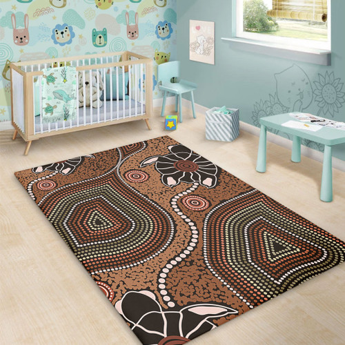 Australia Aboriginal Area Rug - Aboriginal Turtle Art Background Area Rug Australia Aboriginal Area Rug - Aboriginal Turtle Art Background Area Rug