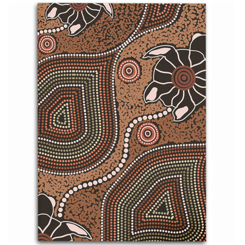 Australia Aboriginal Area Rug - Aboriginal Turtle Art Background Area Rug Australia Aboriginal Area Rug - Aboriginal Turtle Art Background Area Rug