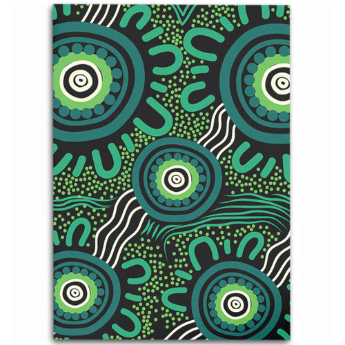 Australia Aboriginal Area Rug - Green Aboriginal Dot Art Background Area Rug Australia Aboriginal Area Rug - Green Aboriginal Dot Art Background Area Rug