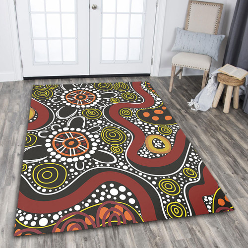 Australia Aboriginal Area Rug - Illustration Based On Aboriginal Style Of Artwork Area Rug Australia Aboriginal Area Rug - Illustration Based On Aboriginal Style Of Artwork Area Rug