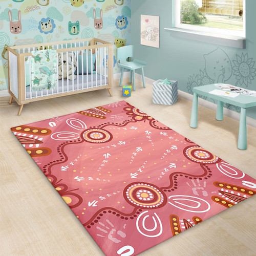 Australia Aboriginal Area Rug - Pink Aboriginal Dot Art Background Area Rug Australia Aboriginal Area Rug - Pink Aboriginal Dot Art Background Area Rug