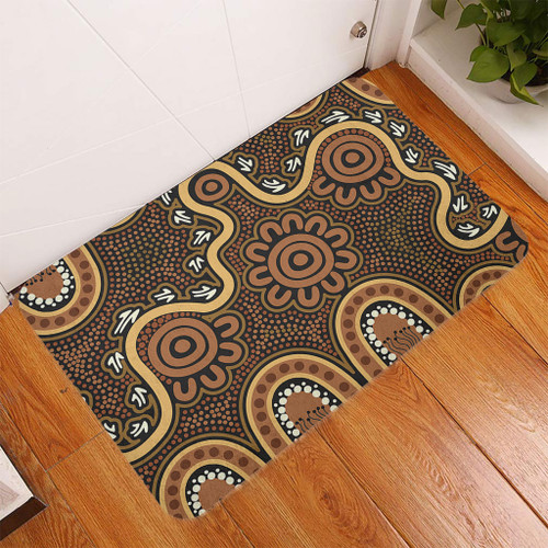 Australia Aboriginal Doormat - Aboriginal Style Of Dot Art  Doormat Australia Aboriginal Doormat - Aboriginal Style Of Dot Art  Doormat