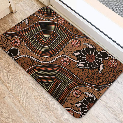 Australia Aboriginal Doormat - Aboriginal Turtle Art Background Doormat Australia Aboriginal Doormat - Aboriginal Turtle Art Background Doormat