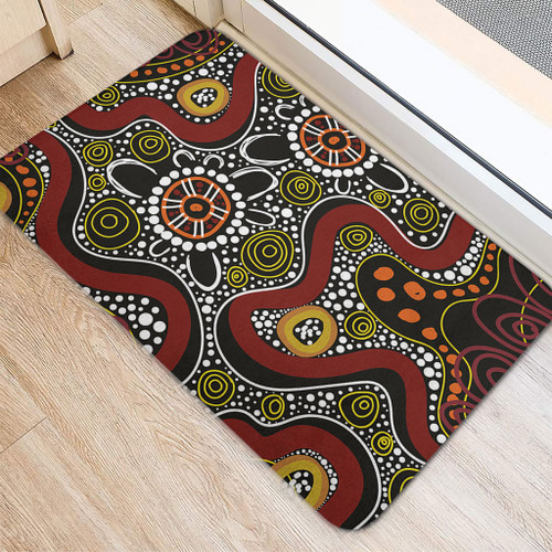 Australia Aboriginal Doormat - Illustration Based On Aboriginal Style Of Artwork Doormat