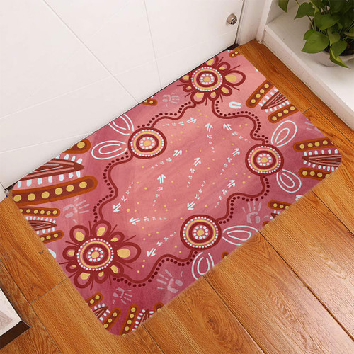 Australia Aboriginal Doormat - Pink Aboriginal Dot Art Background Doormat Australia Aboriginal Doormat - Pink Aboriginal Dot Art Background Doormat