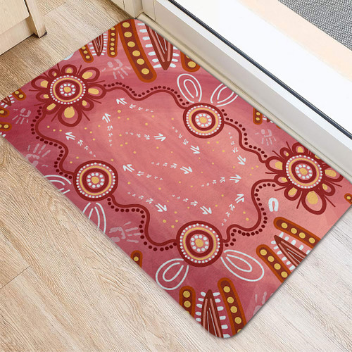 Australia Aboriginal Doormat - Pink Aboriginal Dot Art Background Doormat Australia Aboriginal Doormat - Pink Aboriginal Dot Art Background Doormat