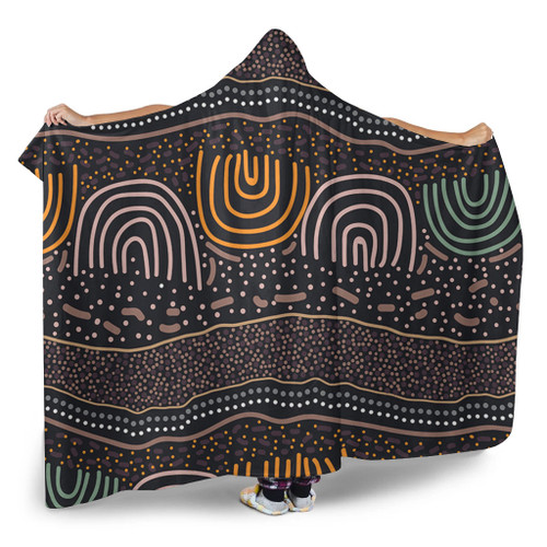 Australia Aboriginal Hooded Blanket - Indigenous Art Background Hooded Blanket Australia Aboriginal Hooded Blanket - Indigenous Art Background Hooded Blanket
