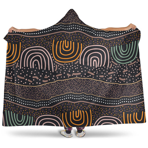 Australia Aboriginal Hooded Blanket - Indigenous Art Background Hooded Blanket Australia Aboriginal Hooded Blanket - Indigenous Art Background Hooded Blanket
