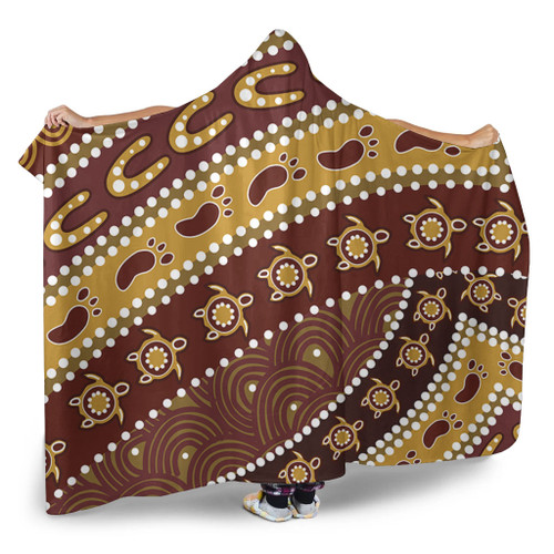Australia Aboriginal Hooded Blanket - Australian Aboriginal Style Of Pattern Background Hooded Blanket Australia Aboriginal Hooded Blanket - Australian Aboriginal Style Of Pattern Background Hooded Blanket