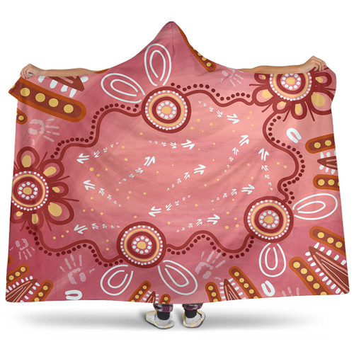 Australia Aboriginal Hooded Blanket - Pink Aboriginal Dot Art Background Hooded Blanket Australia Aboriginal Hooded Blanket - Pink Aboriginal Dot Art Background Hooded Blanket